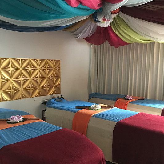 Summer spa massage tables